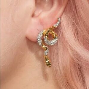 Pave’ Snake Serpent Earrings Gold Crawler Alexis Bittar Solanales STYLE JA15